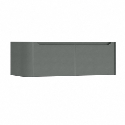 H&R Badmeubelen Juice Wastafelonderkast - 120x45x40cm - linkerhoek afgerond - 2 lades - geïntegreerde greep - Petrol mat
