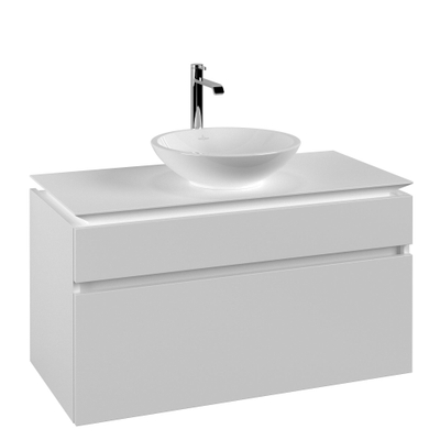 Villeroy & Boch Legato onderkast met 2 laden voor opzetwaskom midden 100x50x55cm matwit