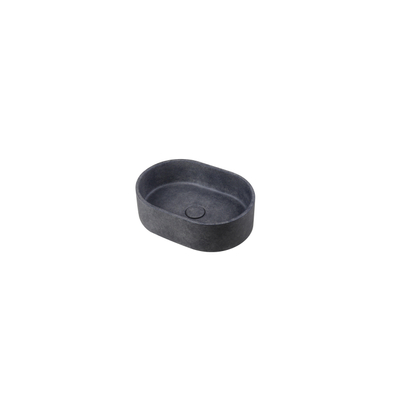 Ideavit Rock Waskom 40x28x12cm ovaal concrete beton Dark grey TWEEDEKANS