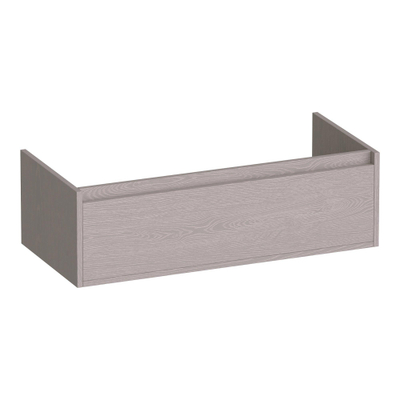 BRAUER Hope wastafelonderkast - 99x30x45.5cm - 1 softclose lade greeploos - 1 sifon uitsparing - Timber Greige