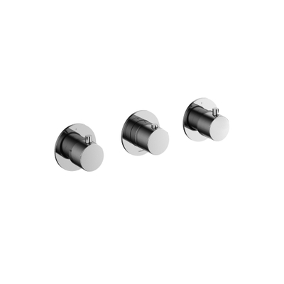 Hotbath Cobber partie apparente mitigeur thermostatique de douche encastré avec 2 robinets d'arrêt installation horizontale chrome