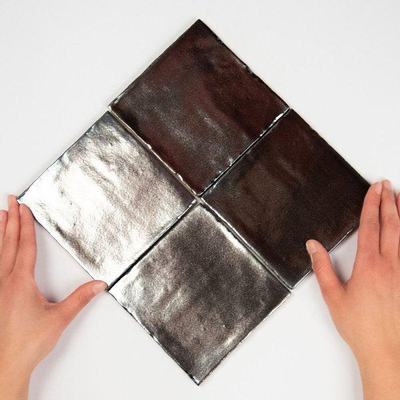 SAMPLE By Goof Carreau mural carreaux anciens hollandais blancs Vintage Brillant Argent