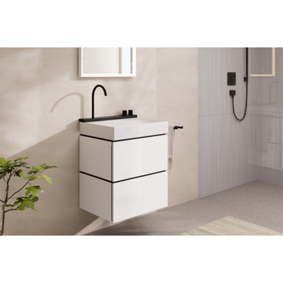 hansgrohe Xilesa E Wastafelonderkast - 58x47cm - 2 lades - mat wit