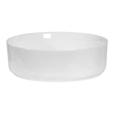 QeramiQ Dely Lavabo à poser - 36x12cm - sans trop-plein - rond - céramique - blanc brillant