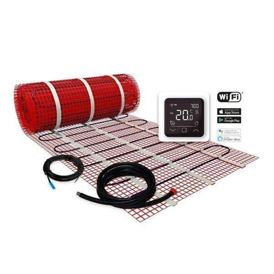 Plieger Heat elektrische vloerverwarmingsmat - wifi thermostaat - 50x200cm - 1m2 - 150W - rood