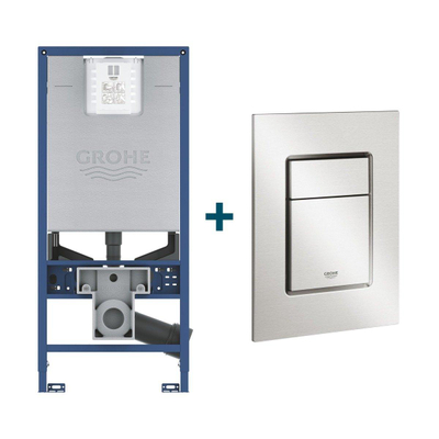 GROHE Rapid SLX réservoir encastré avec cadre incluant la plaque de déclenchement GROHE Skate cosmopolitan Supersteel