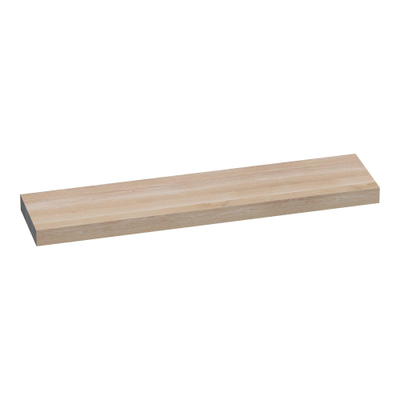 BRAUER Wastafelblad - eiken opgedikt - 200x50x10cm - zonder kraangat - Hout white oak