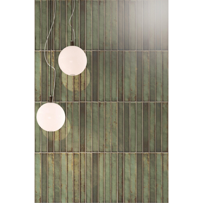 La Platera Carrelage Raku Carrelage mural - 35x35cm - 9.2mm - Vert