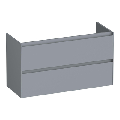 BRAUER Inspire wastafelonderkast ondiep 100 2 softclose lades - greeploos - 1 sifon uitsparing - mat grijs