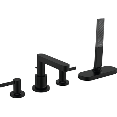 Hansgrohe Finoris Afdekset 4-gats badkraan - met s-box - mat zwart