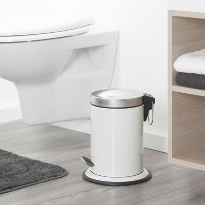 Sealskin Acero Poubelle à pédale 3 litres autoportante Blanc