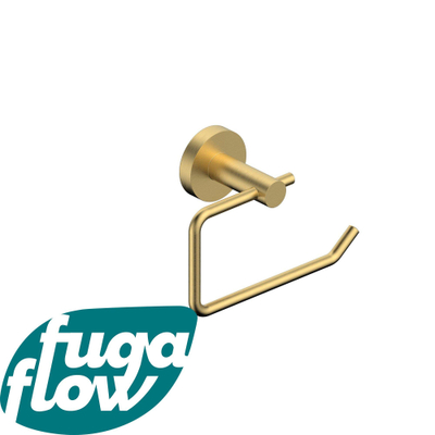 FugaFlow Eccelente Acces Toiletrolhouder - zonder klep - rond - Geborsteld Messing PVD