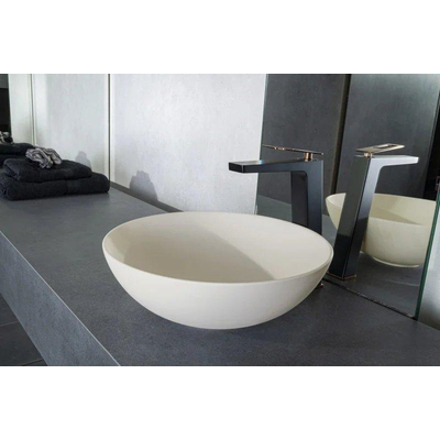 By Goof Waskom - opbouw - 38.5x13.8x38.5cm - Solid surface - Rond - Mat Beige