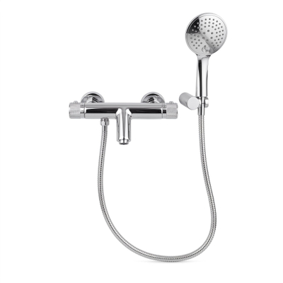 Adema Sparkle Robinet de douche/bain thermostatique avec douchette 3jets et support avec flexible chrome