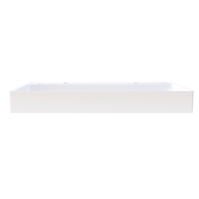Arcqua Edge Lavabo à poser - 100x47x12cm - 2 trous de robinet - marbre de synthèse - blanc brillant