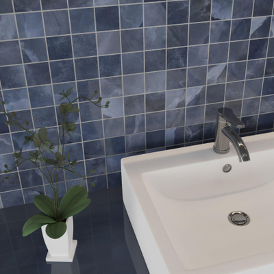 Terravito Davella wand- en vloertegel - 30x30cm - Natuursteen look - Blue pulido gepolijst (blauw)