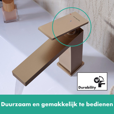 Hansgrohe Tecturis E Eengreeps wastafelkraan - 110 - coolstart - met PopUp - trekwaste - geborsteld brons