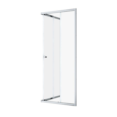 Sealskin Hooked Paroi de douche d’angle en quatre parties avec portes coulissantes 90x90x200 cm, verre de sécurité clair 6 mm avec traitement anticalcaire chrome
