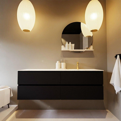 Mondiaz VICA-DLUX ensemble de meuble de salle de bain - 150cm - meuble sous-vasque urban - 4 tiroirs - lavabo encastré cloud droite - 1 trou de robinet - version haute de 60cm - ostra