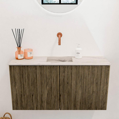 Mondiaz JOYA-DLUX 80cm toiletmeubel - kleur Dusk - Wastafel FAYE positie Midden Zonder kraangat kleur Nata.