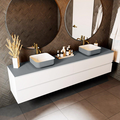 Mondiaz TOP 46 Topblad - 220x46x0.9cm - geschikt voor afdekplaat - Solid surface - Plata