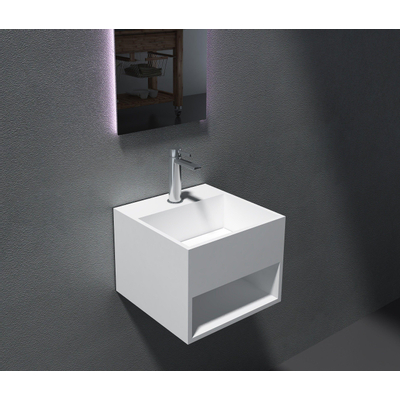 Arcqua Crosstone Lavabo Raf 32x32x25cm solid surface mat blanc