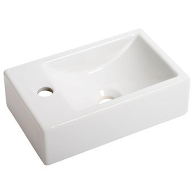Plieger Houston fontein bak links 37x23cm met kraangat links wit TWEEDEKANS
