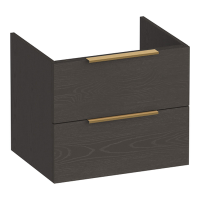 BRAUER Elevate wastafelonderkast 60 excl. opleggrepen 2 softclose lades en 1 sifon uitsparing - Timber Anthracite