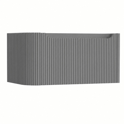 H&R Badmeubelen Juice Wastafelonderkast - 80x45x40cm - linkerhoek afgerond - 3D-front - 1 lade - geïntegreerde greep - stone grey mat