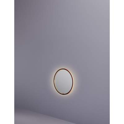 Hotbath &MORE Spiegel in aluminium frame / round - diameter 40cm - inclusief indirect LED - color changing - dimbaar - dottless - met afstandsbediening - PVD - geborsteld koper