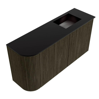 Mondiaz JOYA 81.6cm toiletmeubel - ronding links kleur Shadow - Wastafel FAYE positie Rechts 1 kraangat kleur Urban.