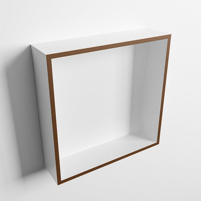 Mondiaz Easy nis 29.5x29.5x8cm voor Inbouw/opbouw 1 open vak Solid surface Talc/Rust