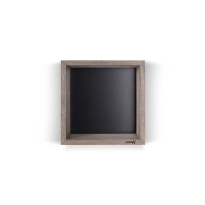 Looox Wood collection Boîte murale 30x30cm avec plaque arrière noir mat chêne noir mat