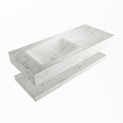 MONDIAZ ALAN - DLUX Badkamermeubelset - 110cm - planchet met vrijhangende wastafel - wasbak links - 1 kraangat - Opalo