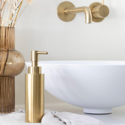 Hotbath Cobber Wastafelkraan - inbouw - 18 cm uitloop - living colours - geborsteld messing goud