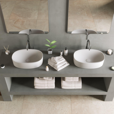 Ideavit Solidcliff-50 vasque à poser 50x35x12,5cm solid surface blanc mat