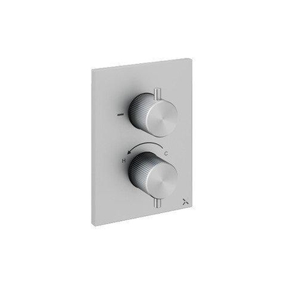 Crosswater 3ONE6 Inbouwthermostaat - 2 knoppen - 2 functies - met inbouwdeel - geborsteld RVS