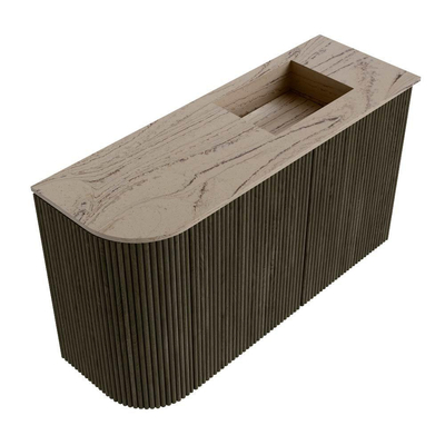 Mondiaz JOYA-DLUX 71.6cm toiletmeubel - ronding links kleur Shadow - Wastafel FAYE positie Rechts Zonder kraangat kleur Arena.
