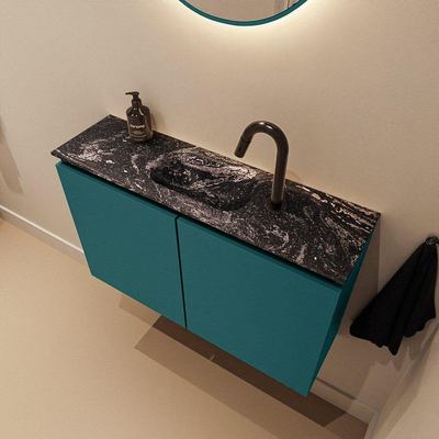 MONDIAZ TURE-DLUX Meuble toilette - 80cm - Smag - EDEN - vasque Lava - position centrale - 1 trou de robinet