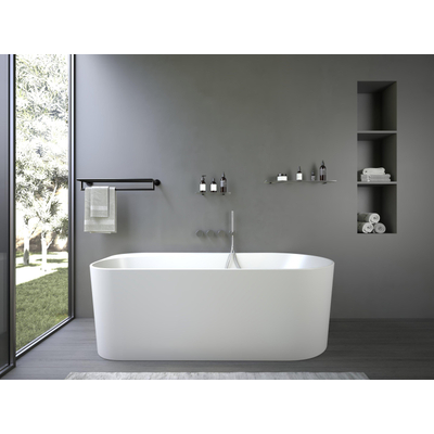 Ideavit Viva baignoire îlot demi-freestanding 170x80cm Acrylique blanc mat