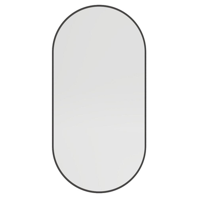 Miroir Haceka Deco - 80x40cm - ovale - noir mat