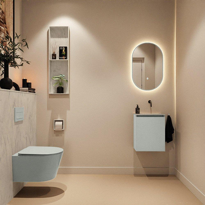 MONDIAZ TURE-DLUX 40cm toiletmeubel Greey. EDEN wastafel Opalo positie rechts. Zonder kraangat.