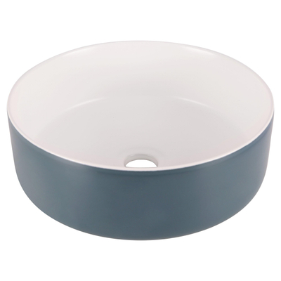 Differnz MIRA Vasque à poser - 36x12cm - céramique - bleu/blanc