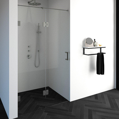 BRAUER Crée porte de douche 120x200cm 2 pièces sans cadre avec anti-calcaire et verre de sécurité de 8mm en inox brossé