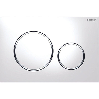 Geberit Sigma20 bedieningplaat - 2-toets spoeling - frontbediening - 24.6x16.4cm - set van 2 - glans wit