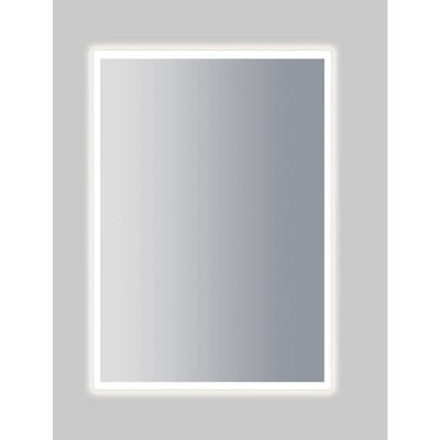 Adema Oblong miroir 60x70cm incluant des lampes à led dimmables avec chauffage du miroir avec interrupteur à écran tactile