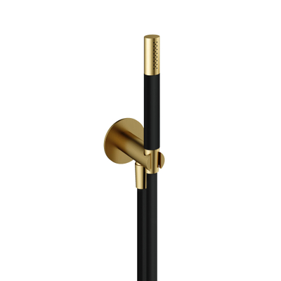 Hotbath Cobber Handdouche - met wandsteun - met uitlaat en doucheslang - 150cm - PVD - geborsteld messing (goud)