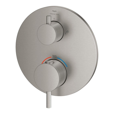 Grohe Atrio thermostatische afdekset met omstel supersteel