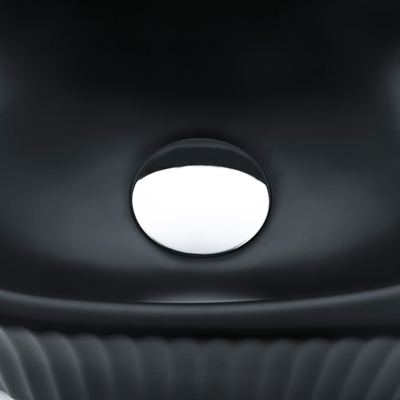 Fugaflow Efficiente Pietra Ensemble lave-mains - 40x21.5x12cm - droit - rainuré - semi-circulaire - 1 trou de robinet - céramique - robinet de lave-mains chrome - bonde - siphon abaissé - noir mat