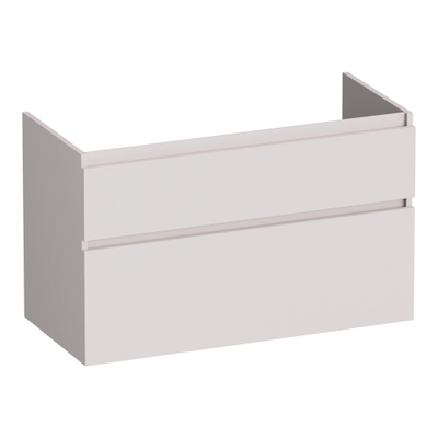 BRAUER Delight meuble sous lavabo - 100x46x60cm - 2 tiroirs à fermeture douce - sans poignée - 1 découpe pour le siphon - mat sable